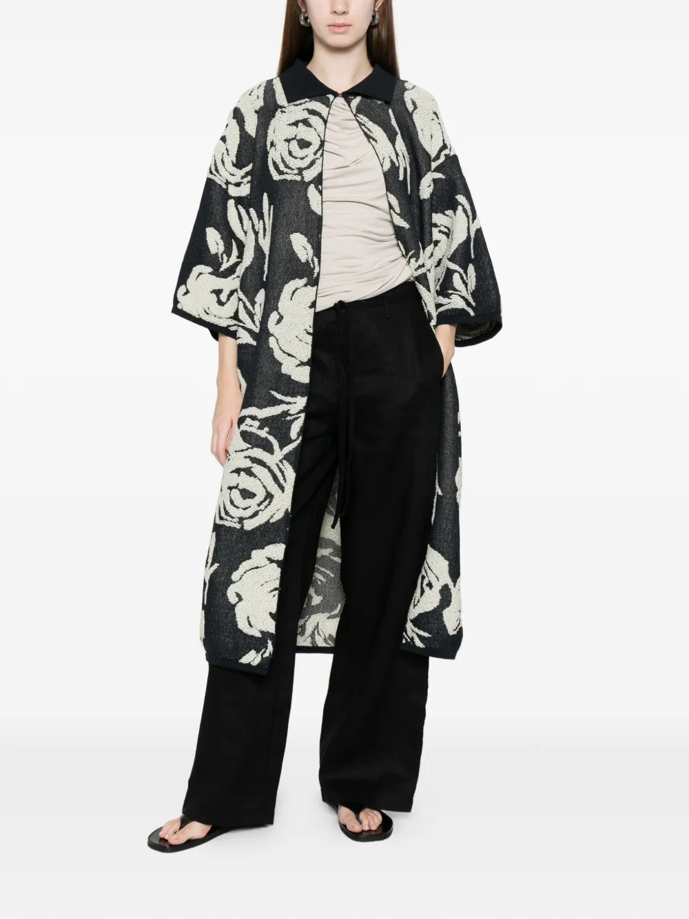 Floral Collared Coat