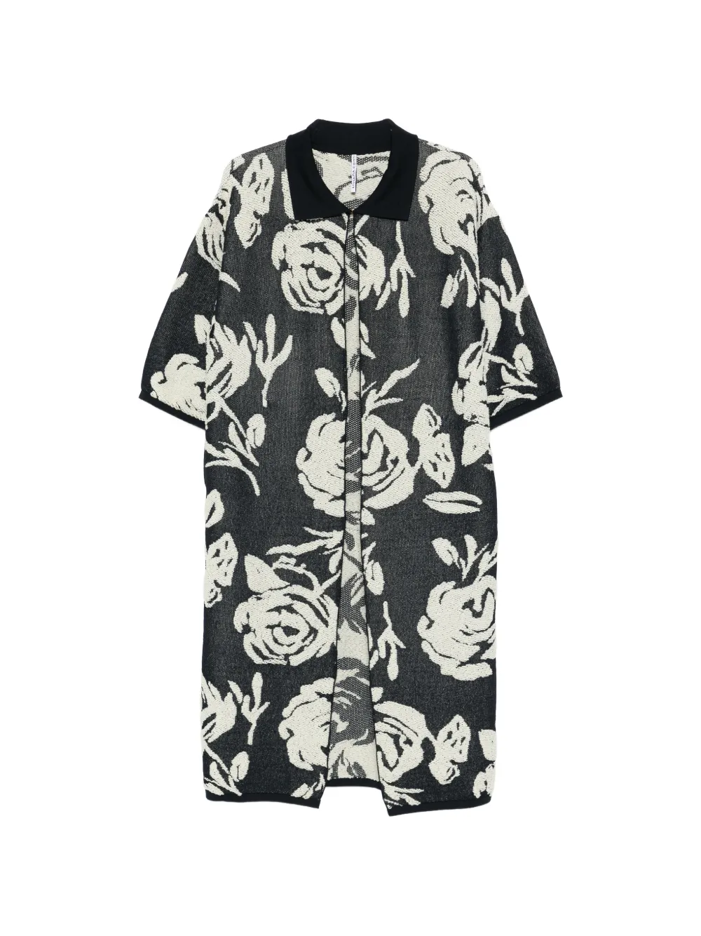 Liviana Conti floral collared coat - Nero