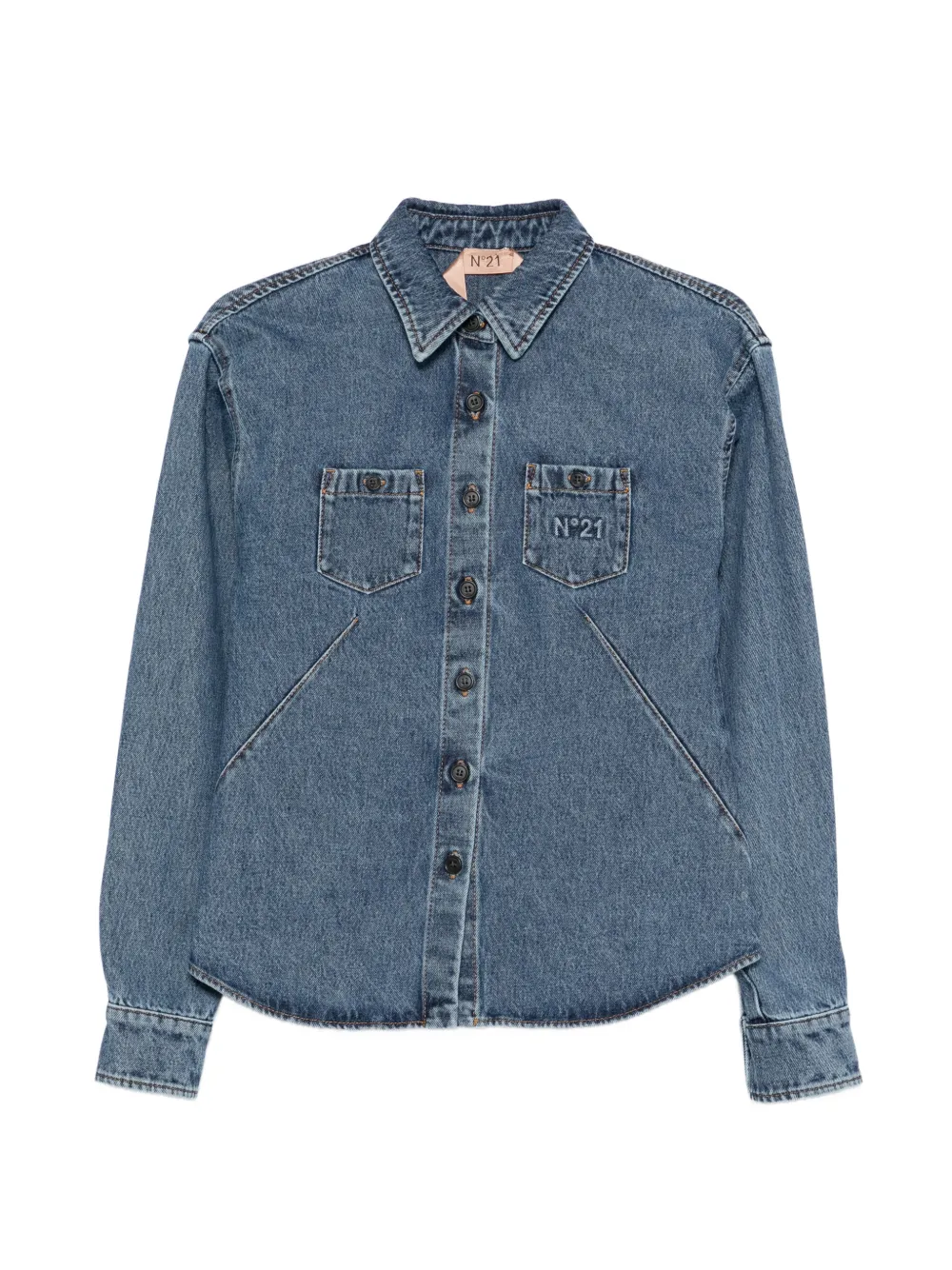 Nº21 chest-pockets logo shirt - Blu