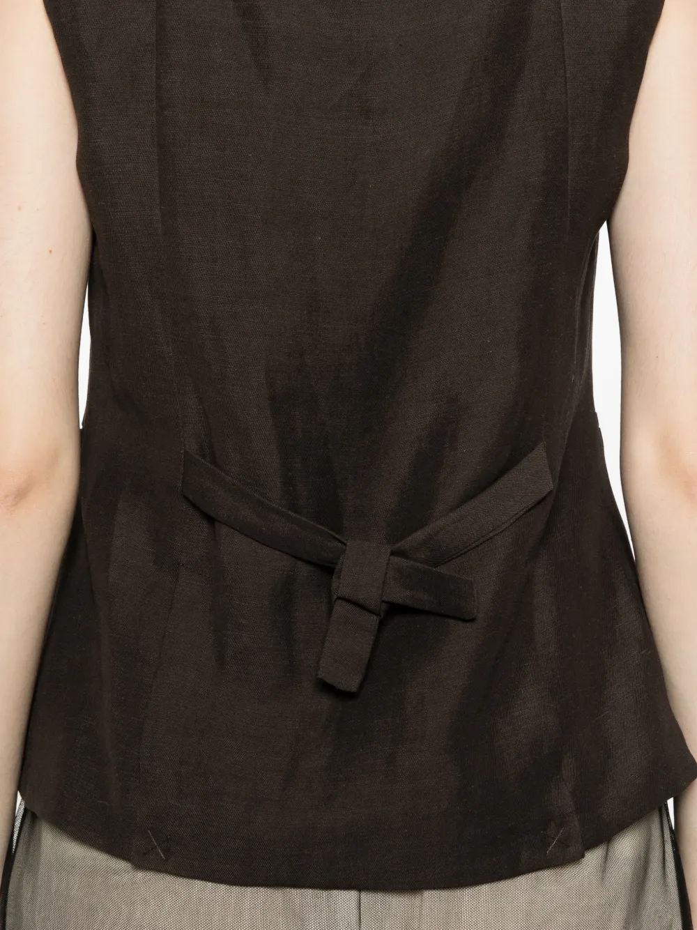Liviana Conti Gilet met knopen Bruin