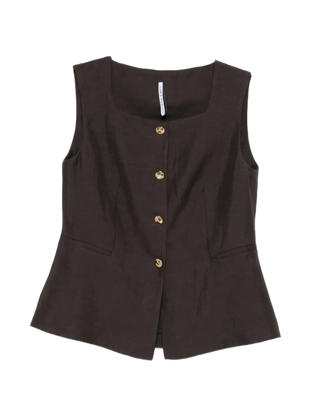 Liviana Conti button front gilet - Marrone