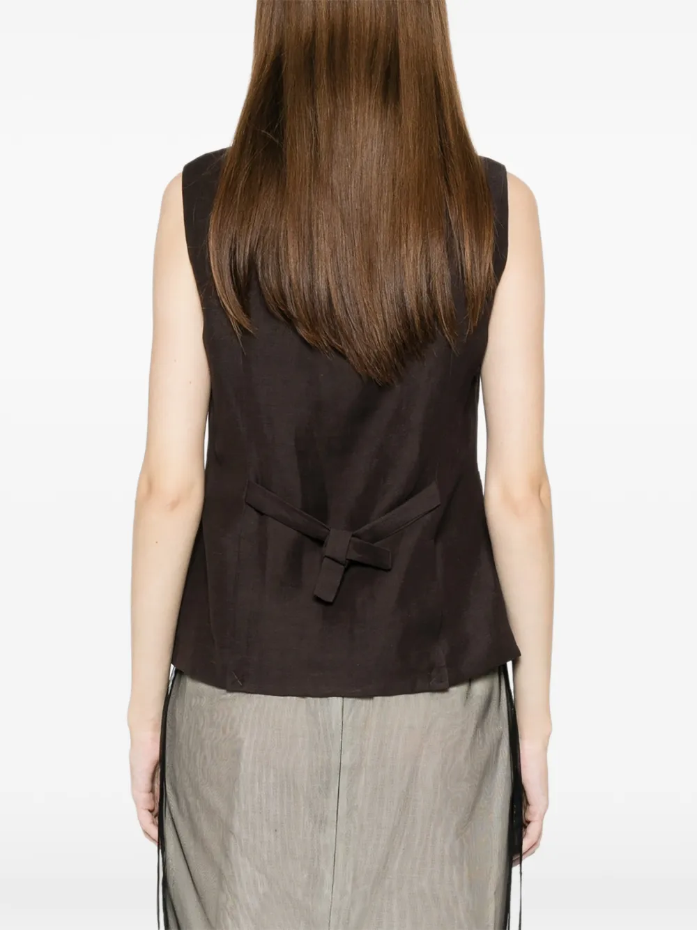 Liviana Conti Gilet met knopen Bruin