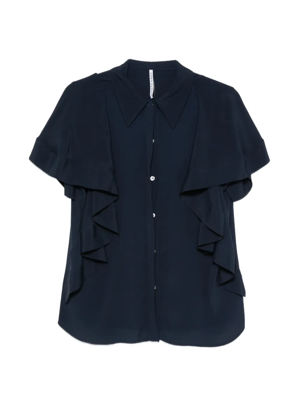 Liviana Conti ruffled short-sleeve blouse - Blu