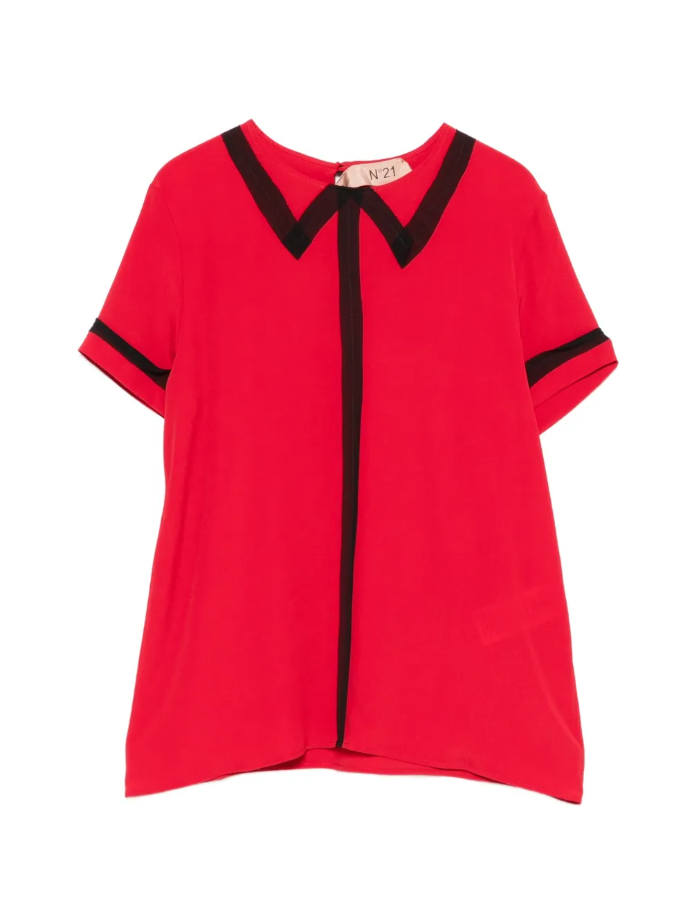 Nº21 striped collar shirt - Rosso