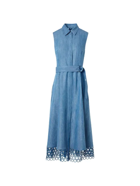 Akris Punto laser-cut belted midi dress