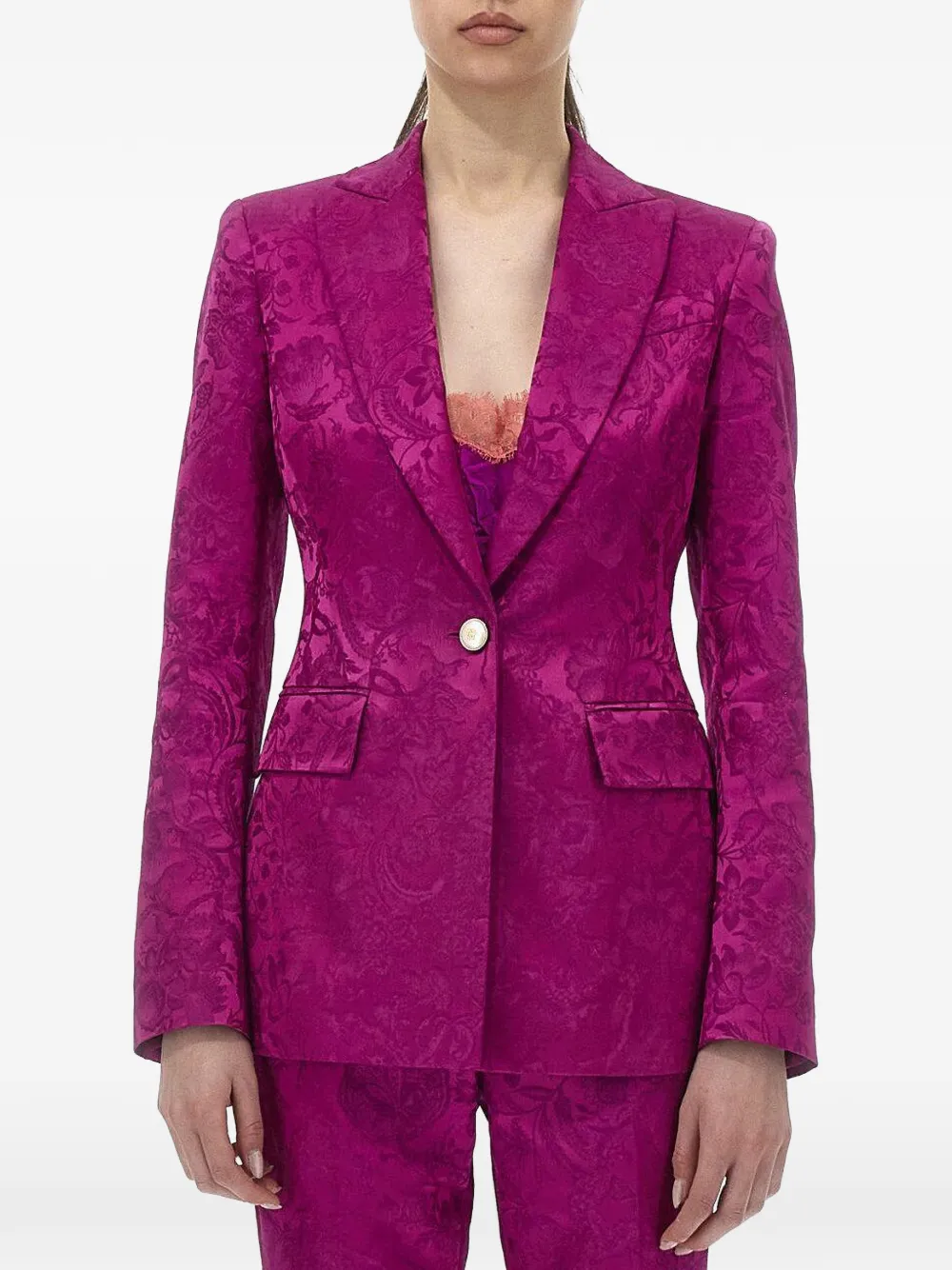  Roberto Cavalli Floral Blazer - Pink 