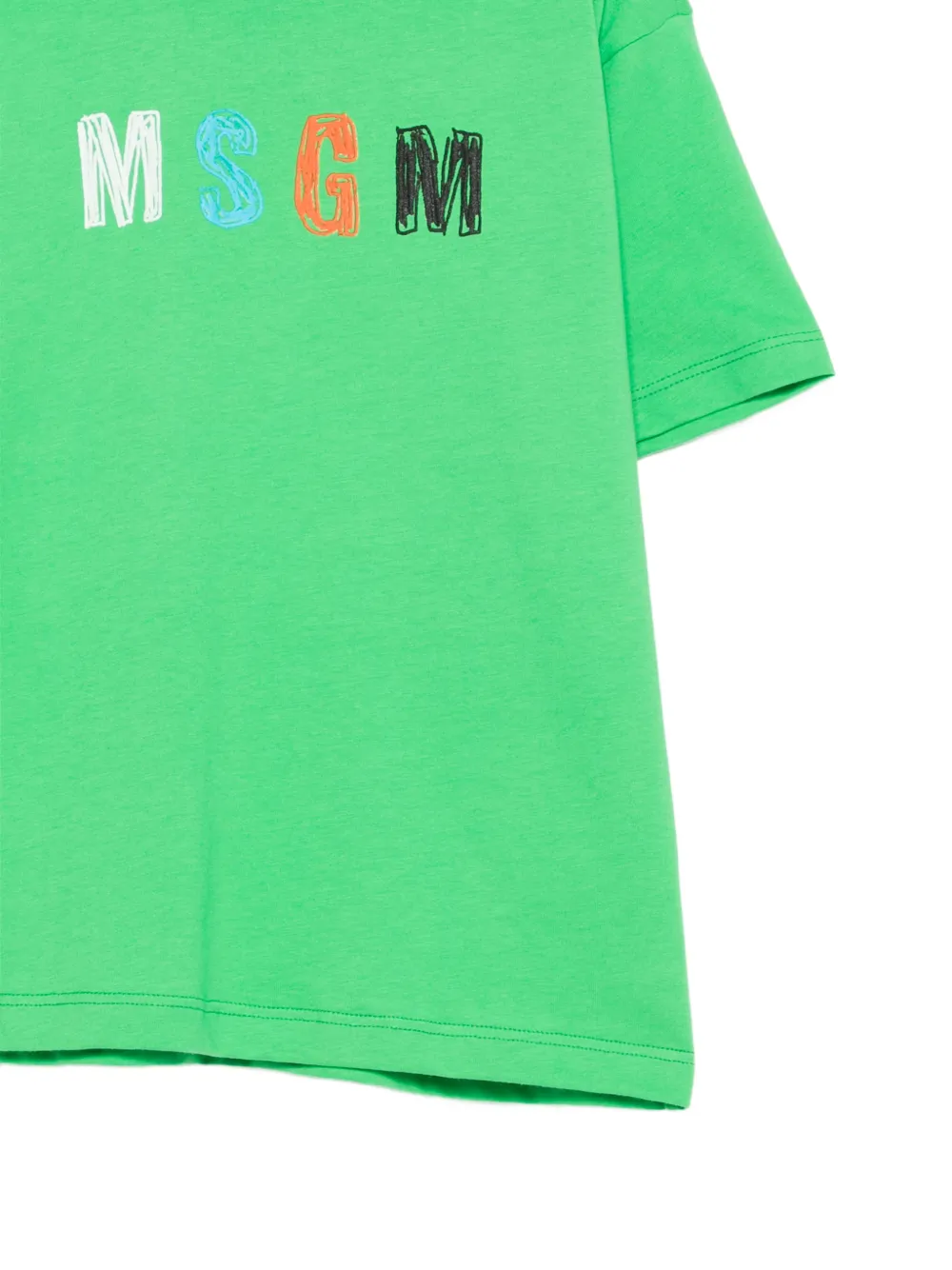  Msgm Kids Logo-print T-shirt - Green 