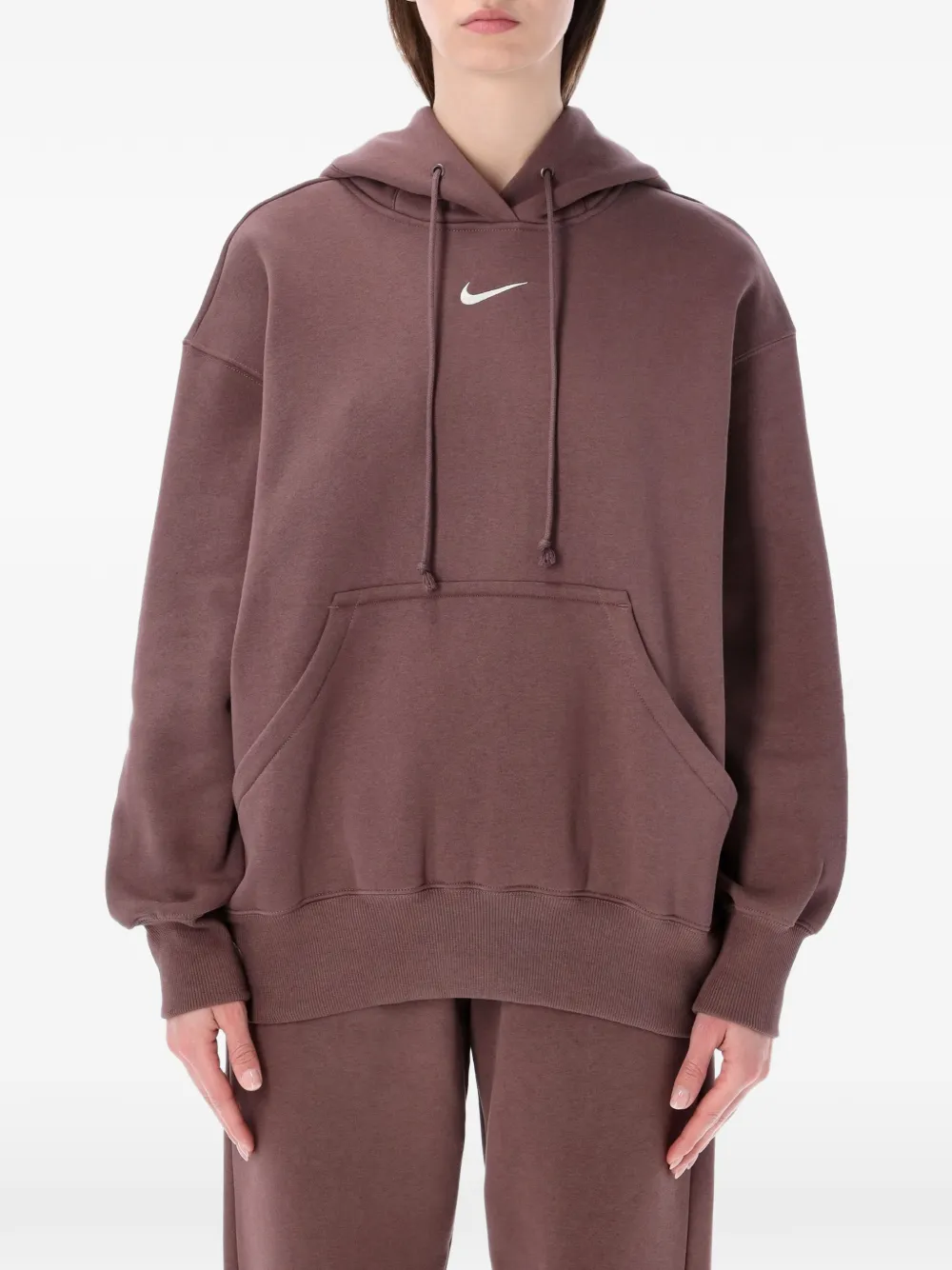Nike logo-detail hoodie - Braun