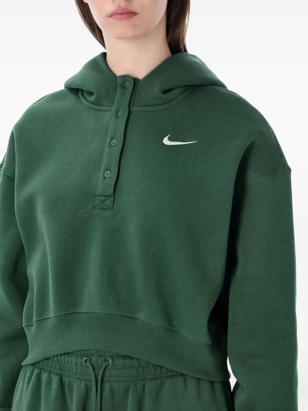 Nike Hoodie met halve knoop Groen