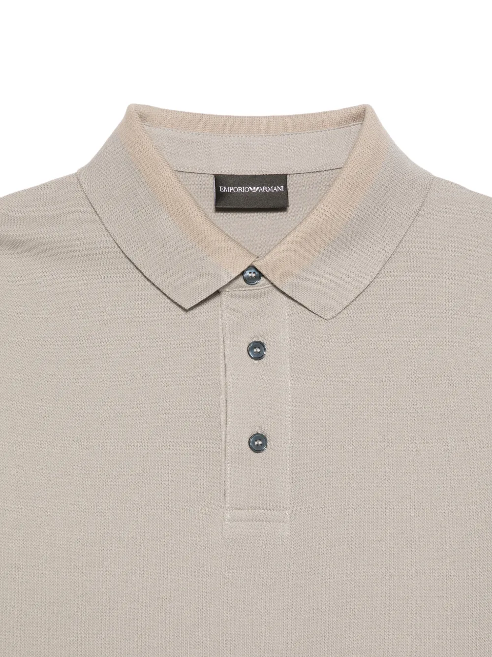Emporio Armani Light Grey Solid Polo In Neutral