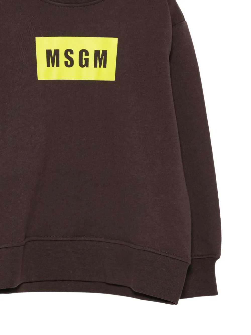 MSGM Kids Sweater met logoprint Bruin