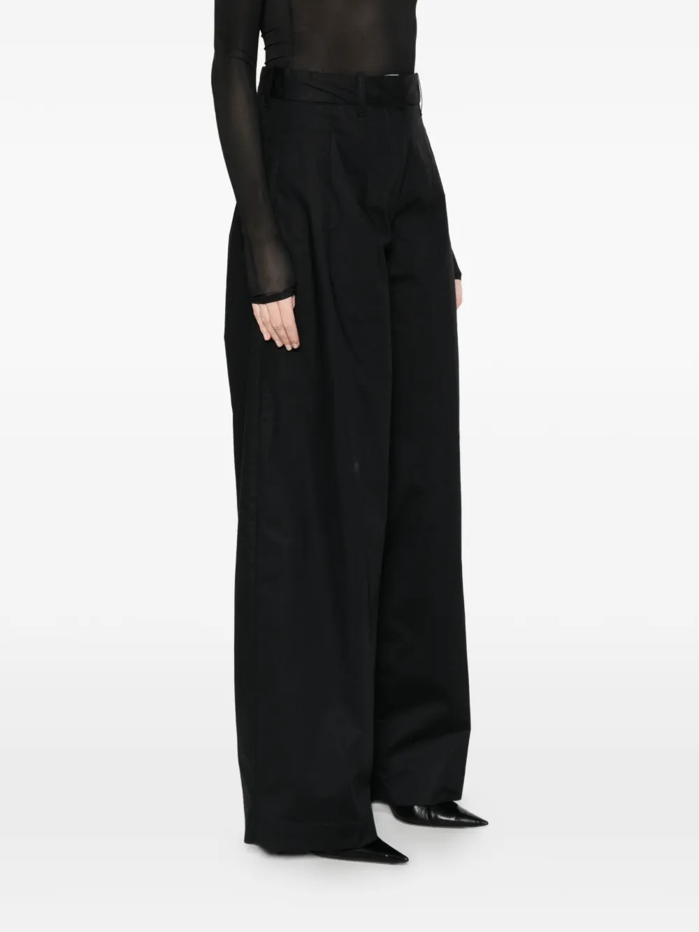  Nine In The Morning Pleated Palazzo Pants - Black 
