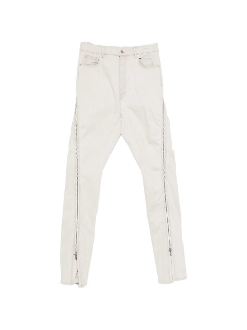 Rick Owens Drkshdw Side Zip Jeans In White