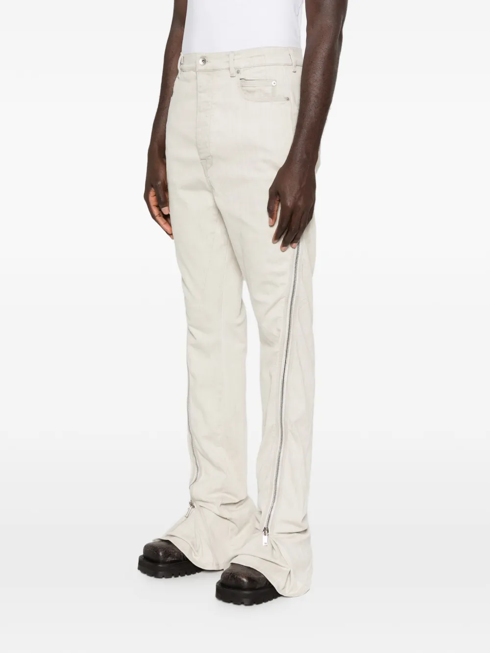  Rick Owens Drkshdw Side Zip Jeans - Neutrals 