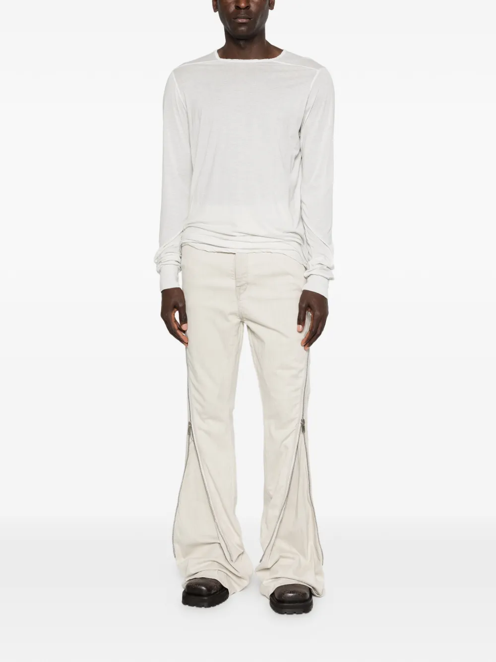  Rick Owens Drkshdw Side Zip Jeans - Neutrals 