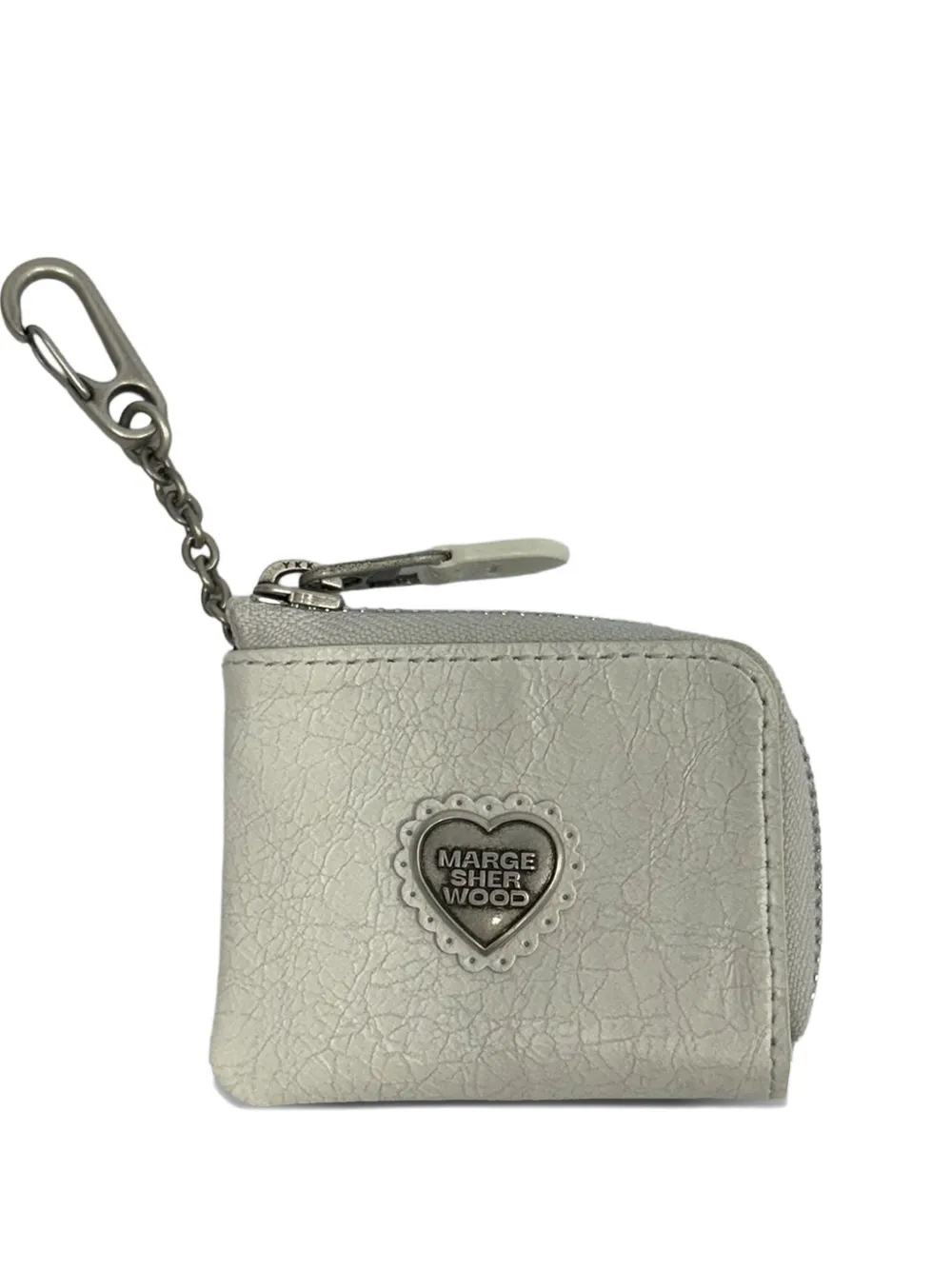 Marge Sherwood x Peanuts heart mini cracked leather wallet - Grigio