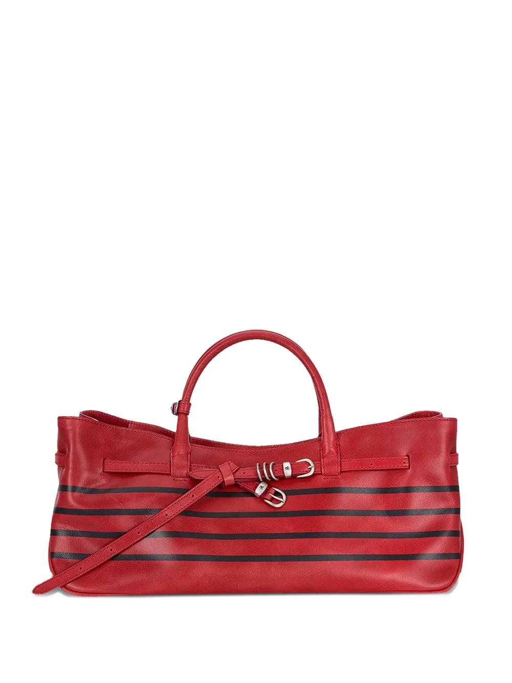 Grandma striped leather tote bag