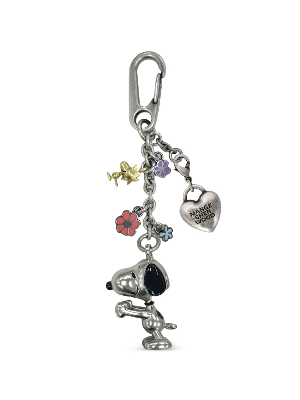 Marge Sherwood x Peanuts flower heart charm keychain - Argento