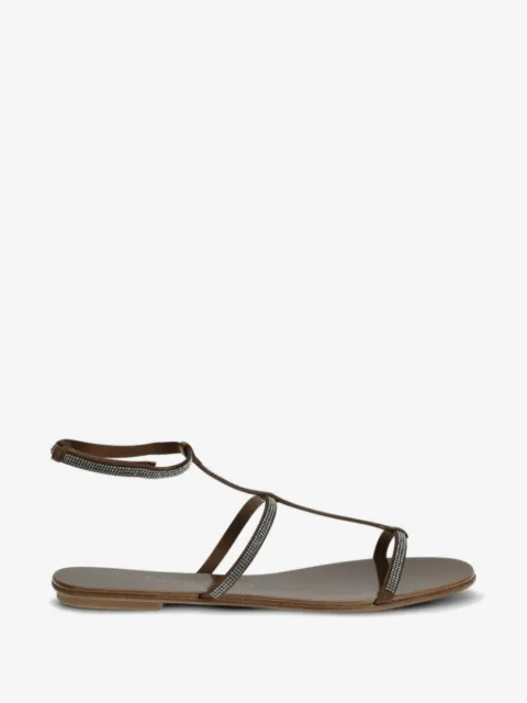 Pedro Garcia embellished ankle-strap flat sandals