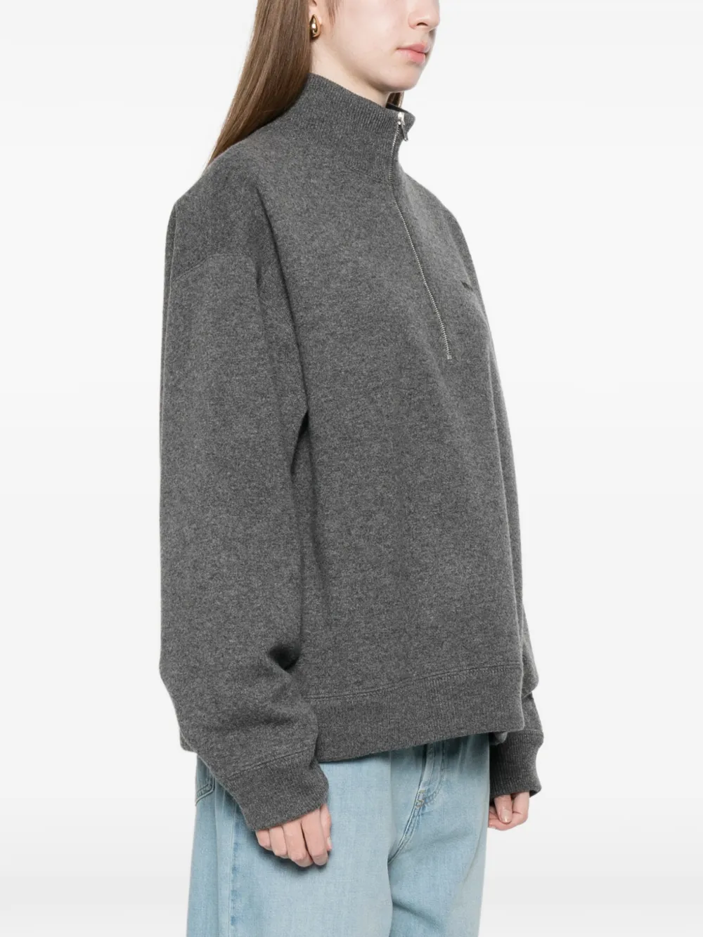  Miu Miu Half-zip Sweater - Grey 