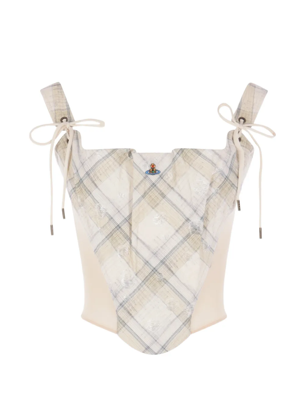 Vivienne Westwood check-print distressed top - Toni neutri