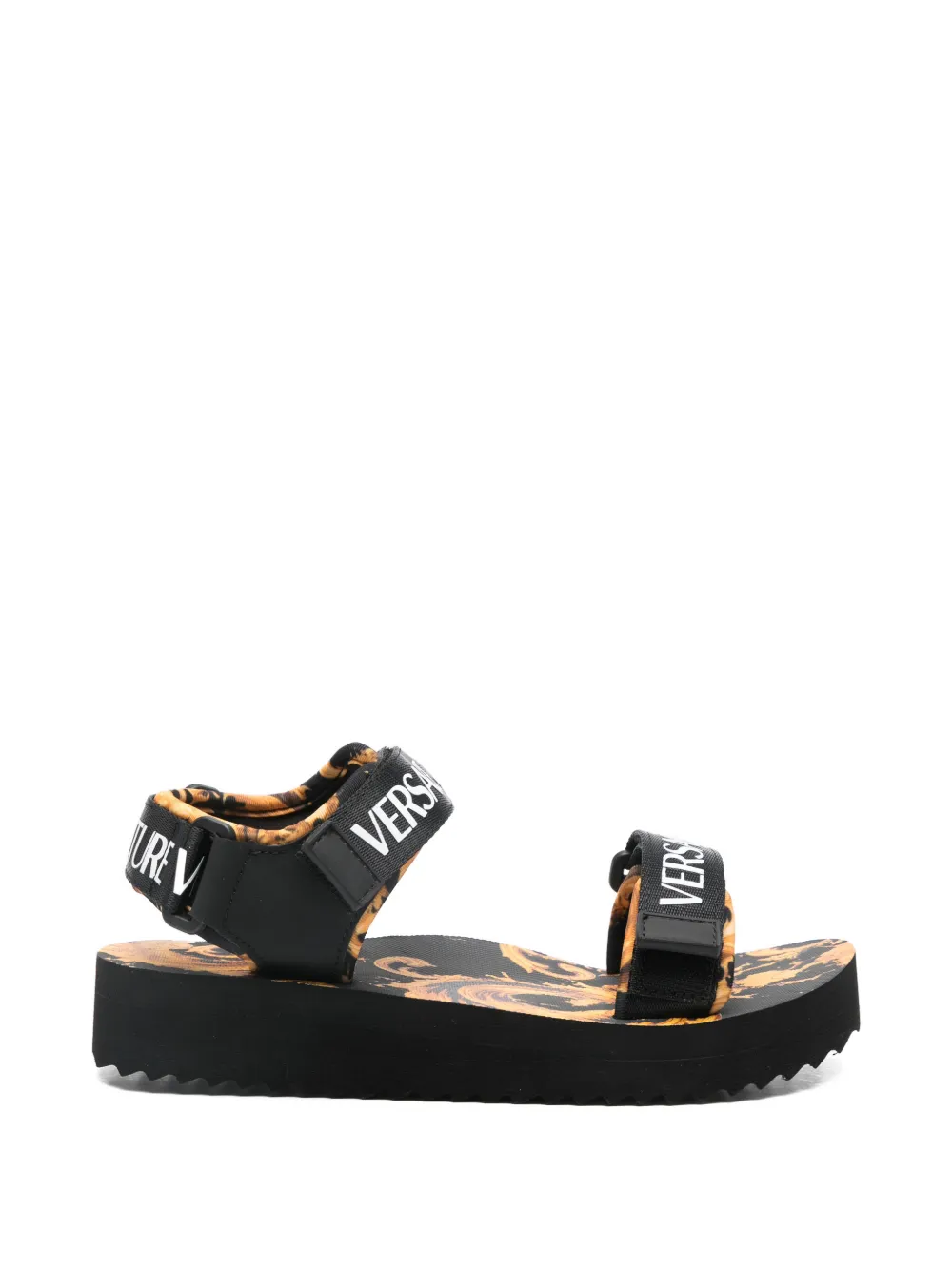 Versace Jeans Couture Sandalen met logobandje Zwart