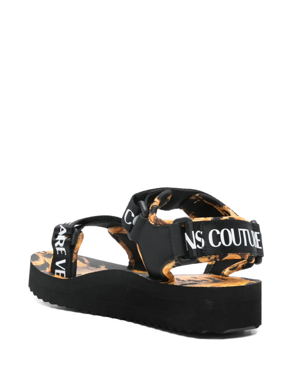 Versace Jeans Couture Sandalen met logobandje Zwart