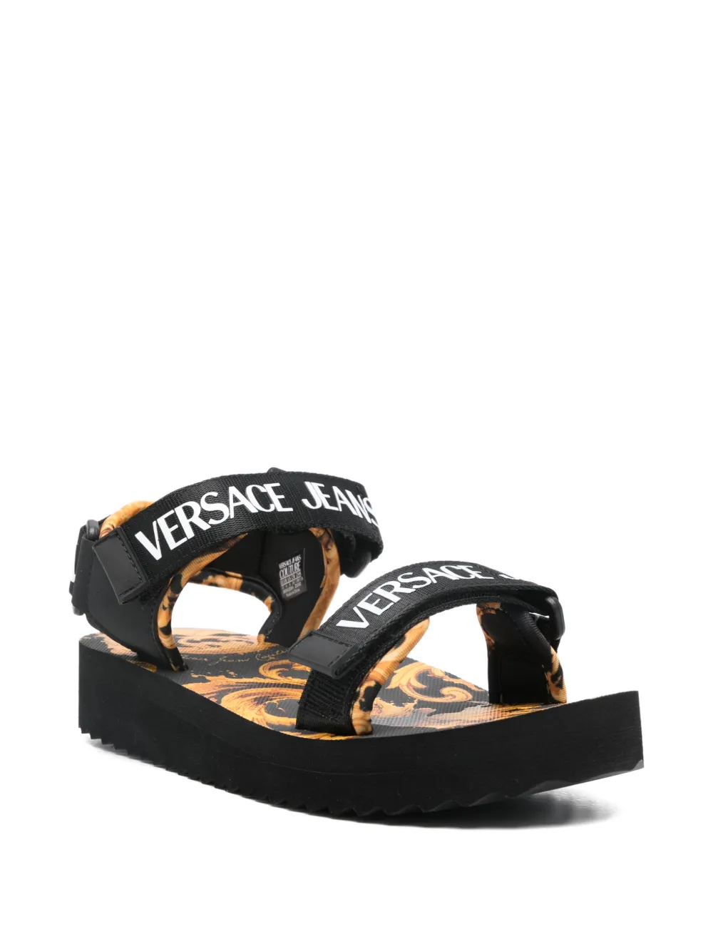 Versace Jeans Couture Sandalen met logobandje Zwart
