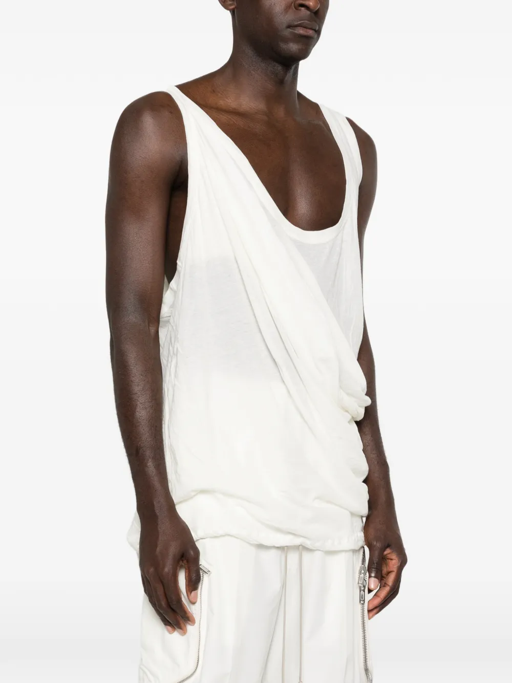 Rick Owens Gedrapeerde mouwloze tanktop Wit