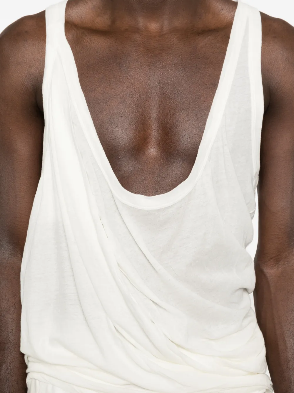 Rick Owens Gedrapeerde mouwloze tanktop Wit