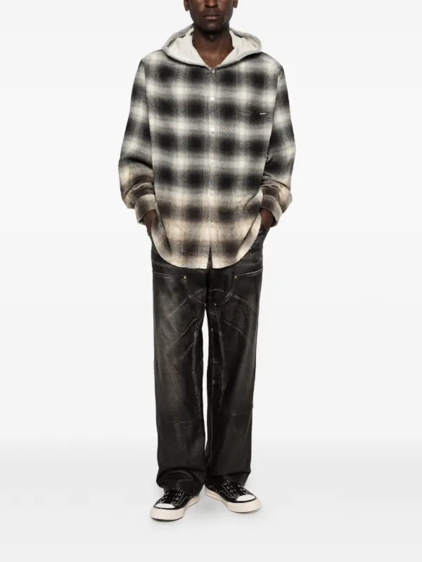 KAMIYA Panelled Leather Trousers | Black | FARFETCH JO