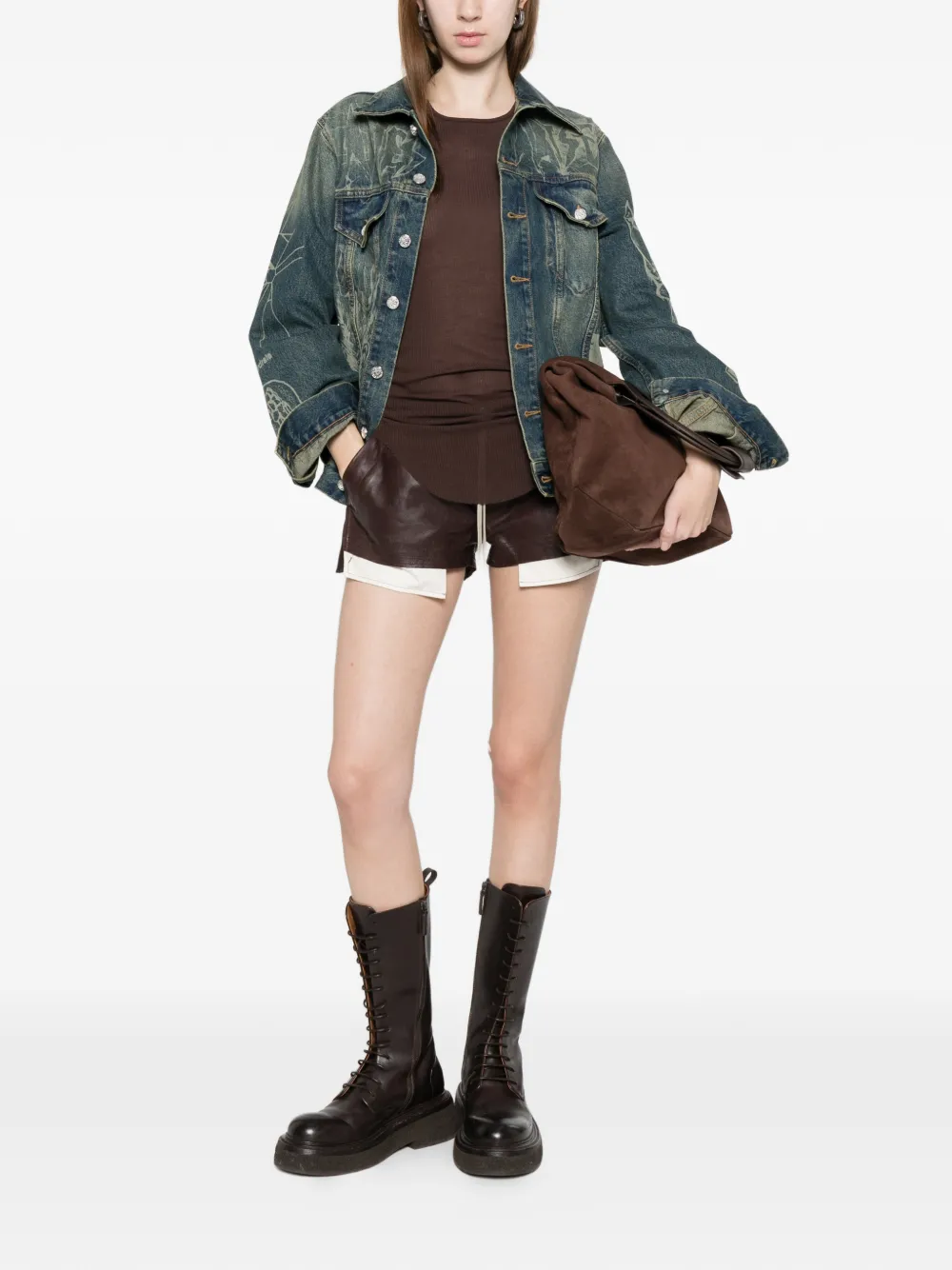 Rick Owens Ribgebreide tanktop Bruin
