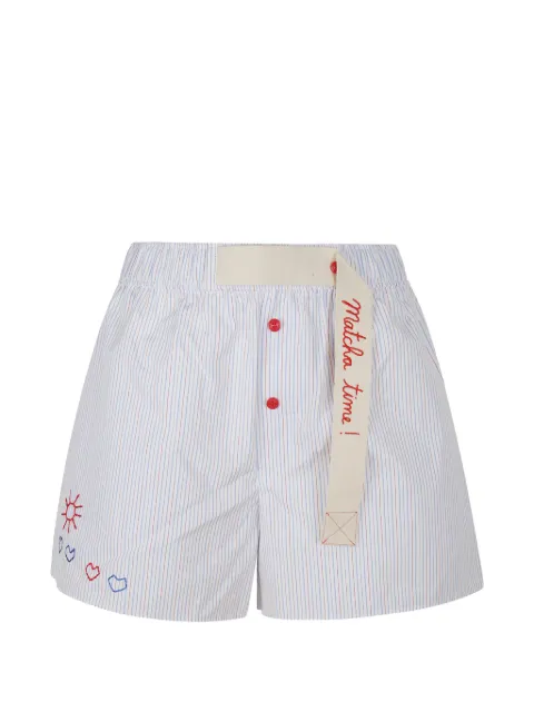 Mira Mikati embroidered striped mini shorts