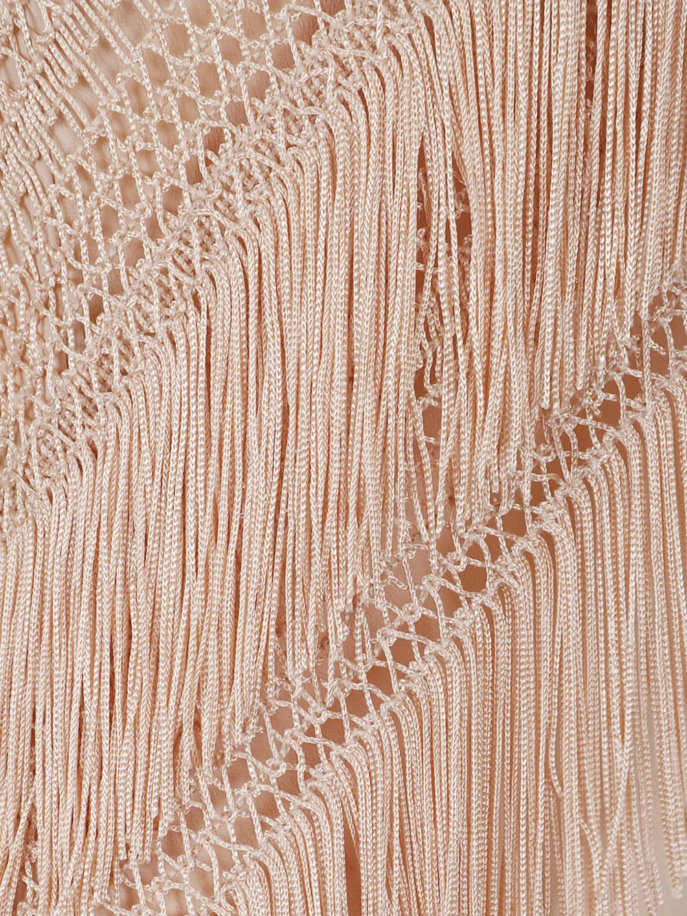 THE ANDAMANE Reina gehaakte blouse met franje Beige