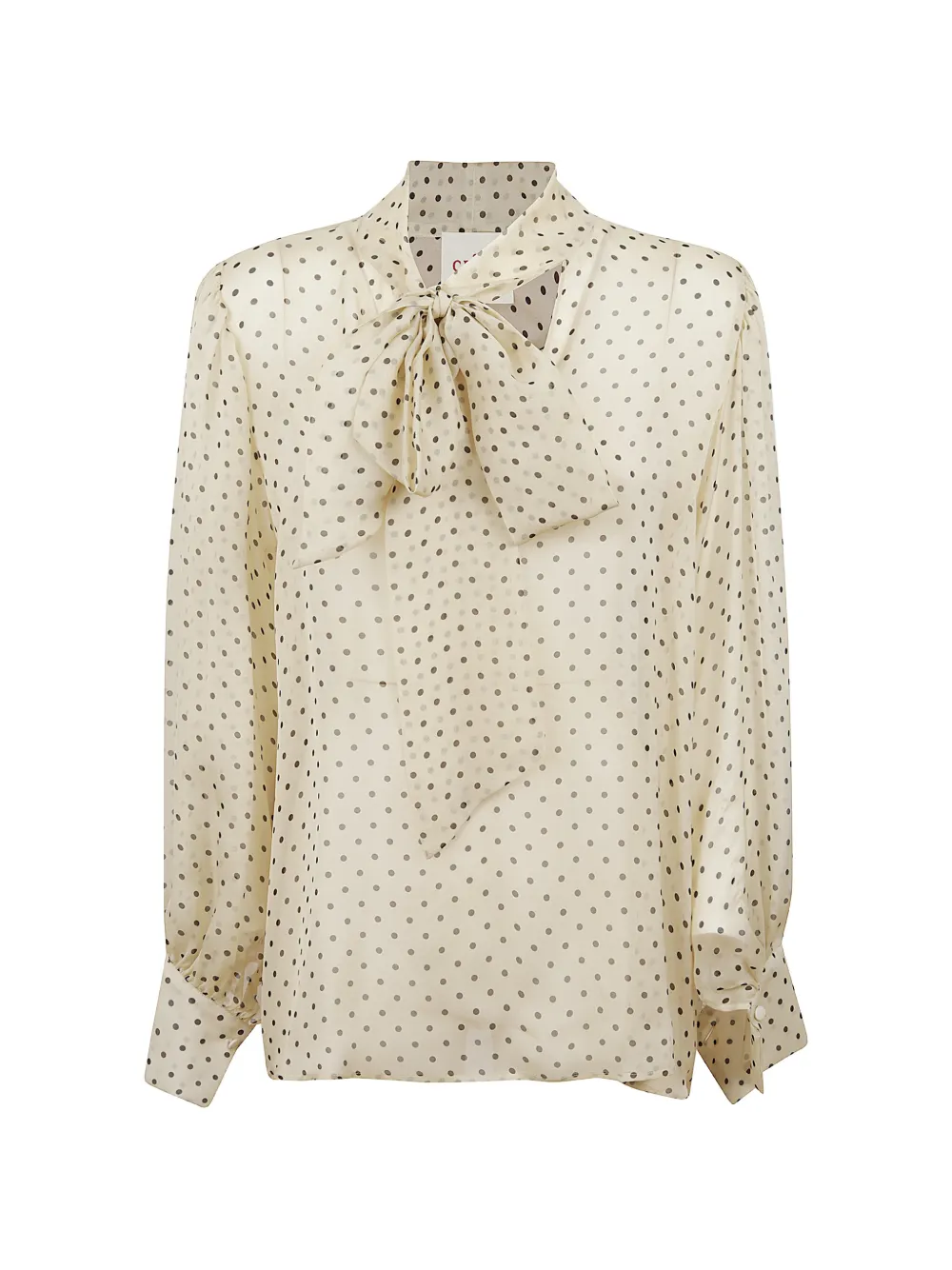 CRIDA polka dot tie-neck blouse - Toni neutri