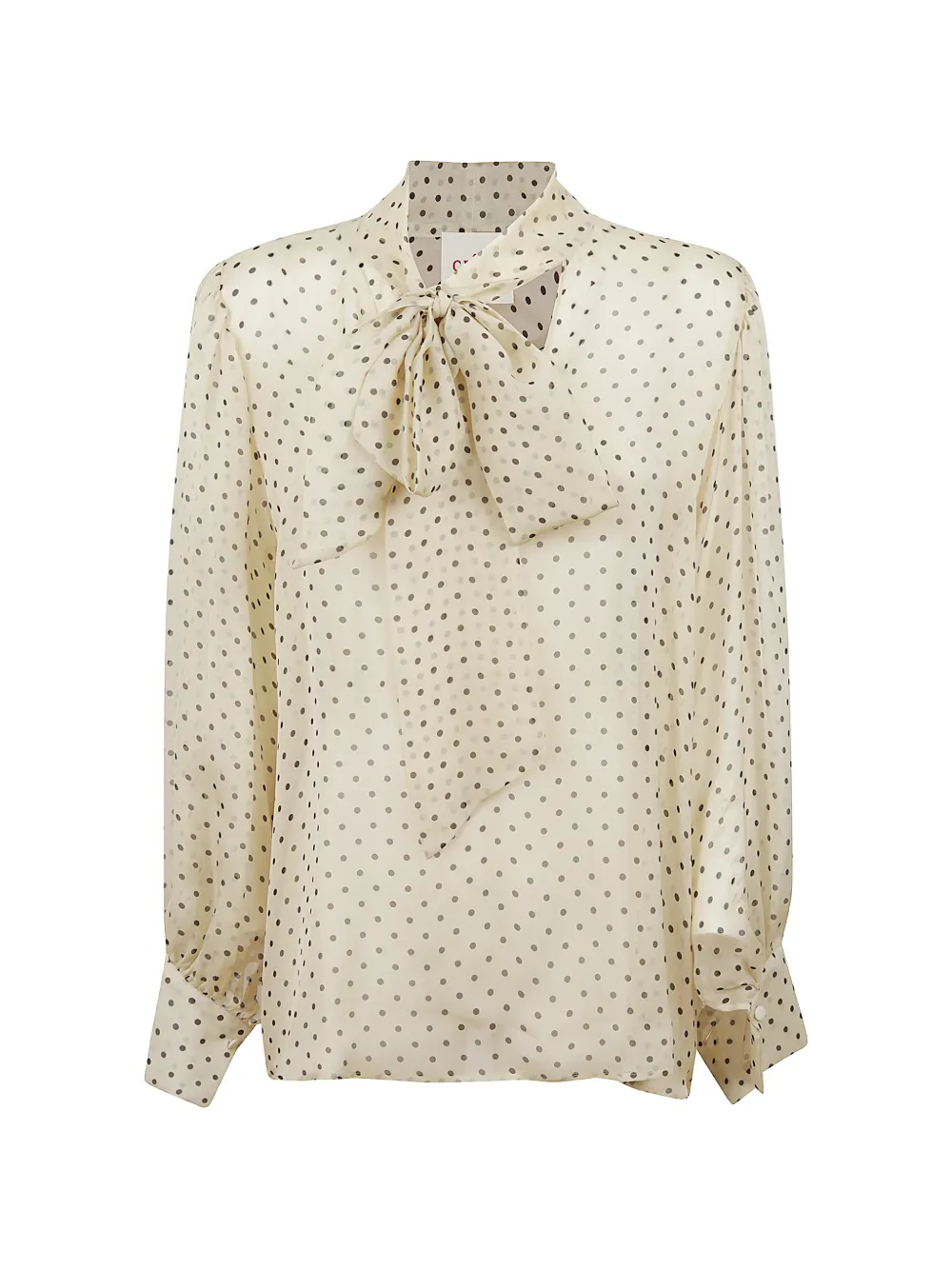 CRIDA polka dot tie-neck blouse - Toni neutri