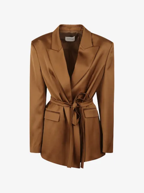THE ANDAMANE belted satin-finish jacket
