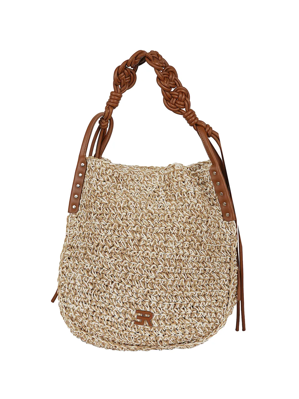 Ermanno Scervino woven knotted-handle clutch bag - Toni neutri