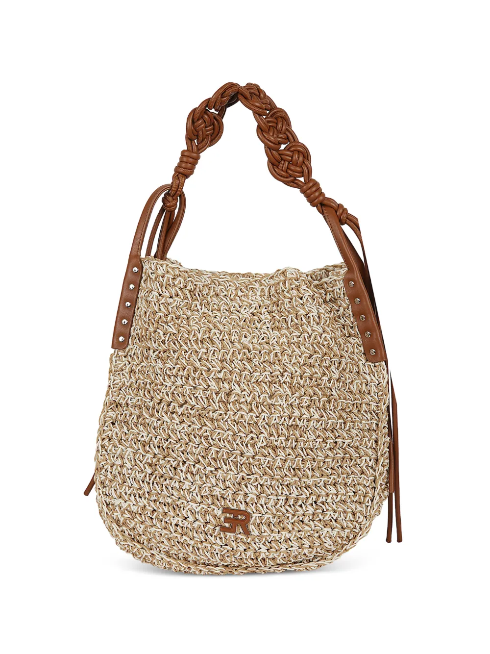 Ermanno Scervino woven knotted-handle clutch bag - Toni neutri