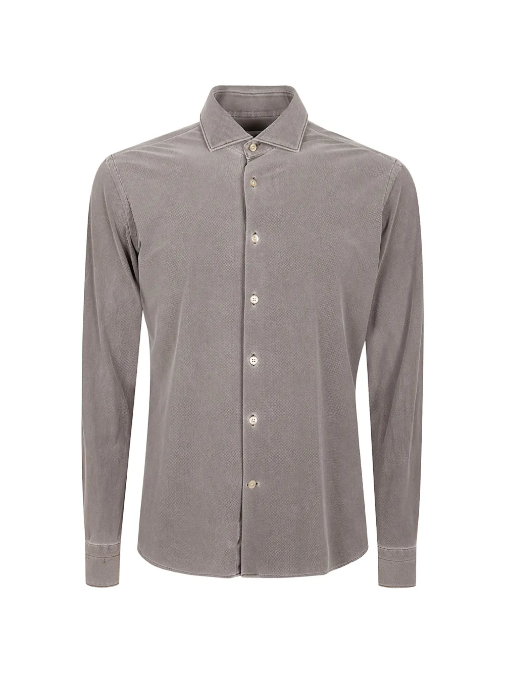 Tintoria Mattei pique-weave long-sleeve shirt - Grigio