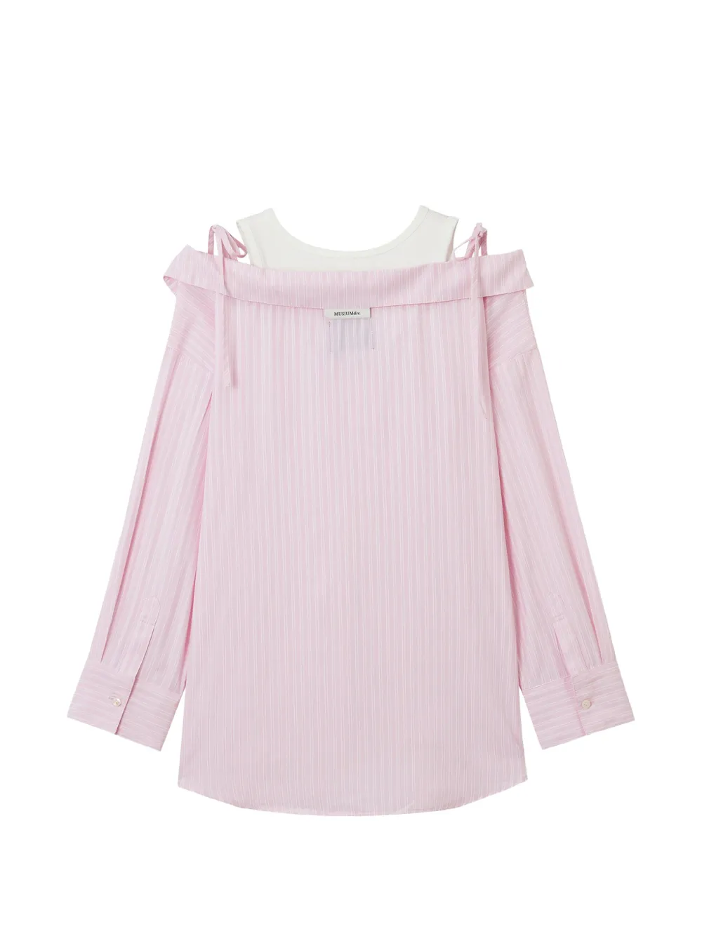  Musium Div. Tie Shoulder Striped Shirt - Pink 