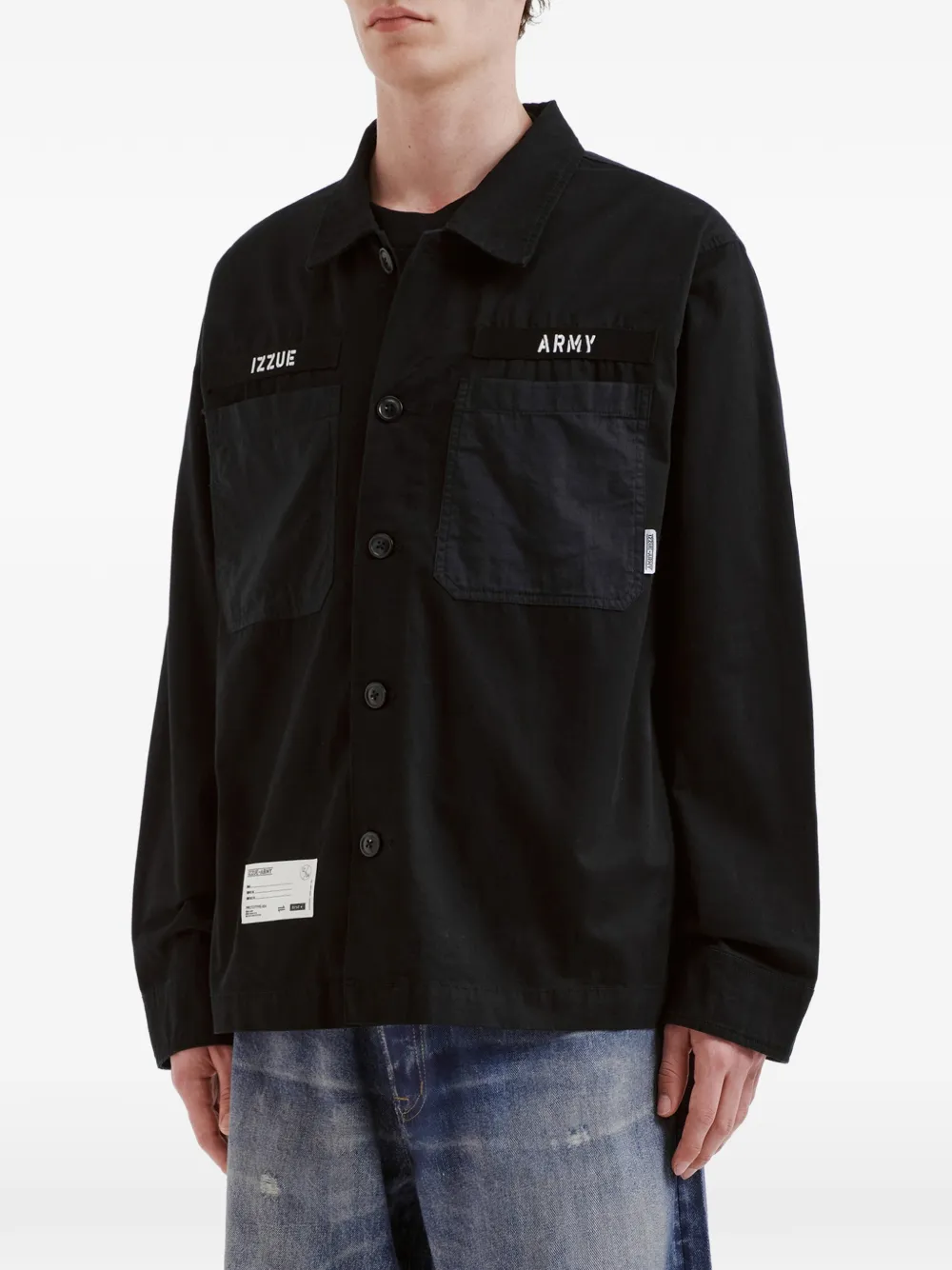  Izzue Patch-pocket Shirt Jacket - Black 