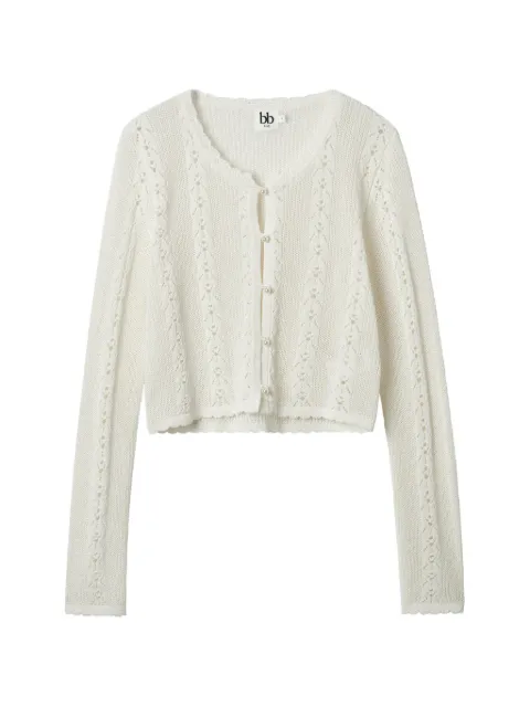 b+ab openwork long-sleeve cardigan