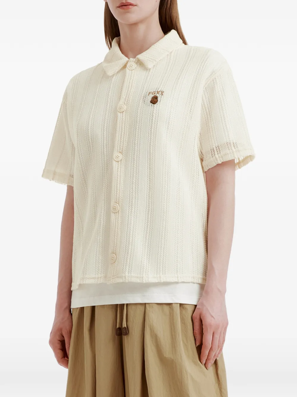  Fingercroxx Button-down Collared Knitwear - Neutrals 
