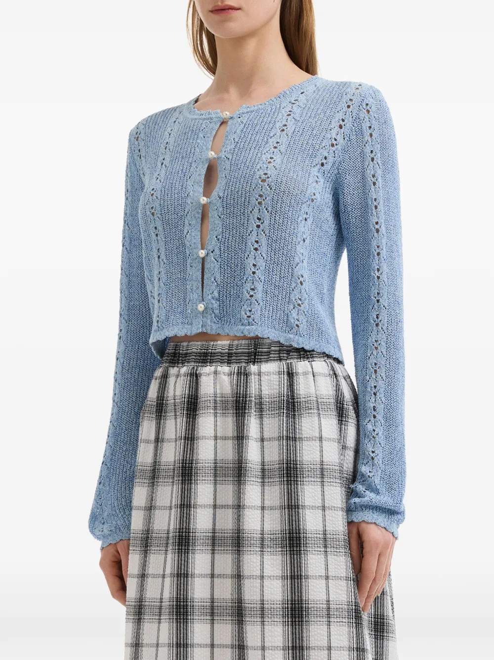  B+ab Pearl-button Cardigan - Blue 