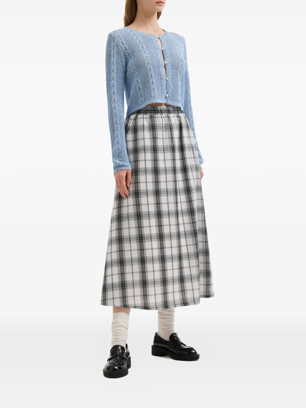  B+ab Pearl-button Cardigan - Blue 