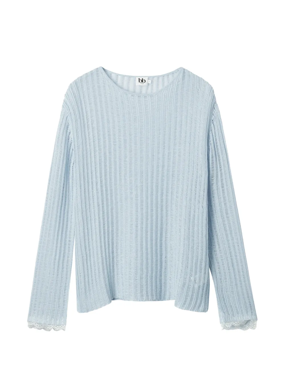 b+ab Maglione con bordo in pizzo - Blu