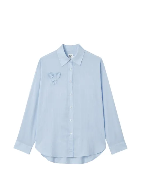 b+ab floral-appliqué striped shirt