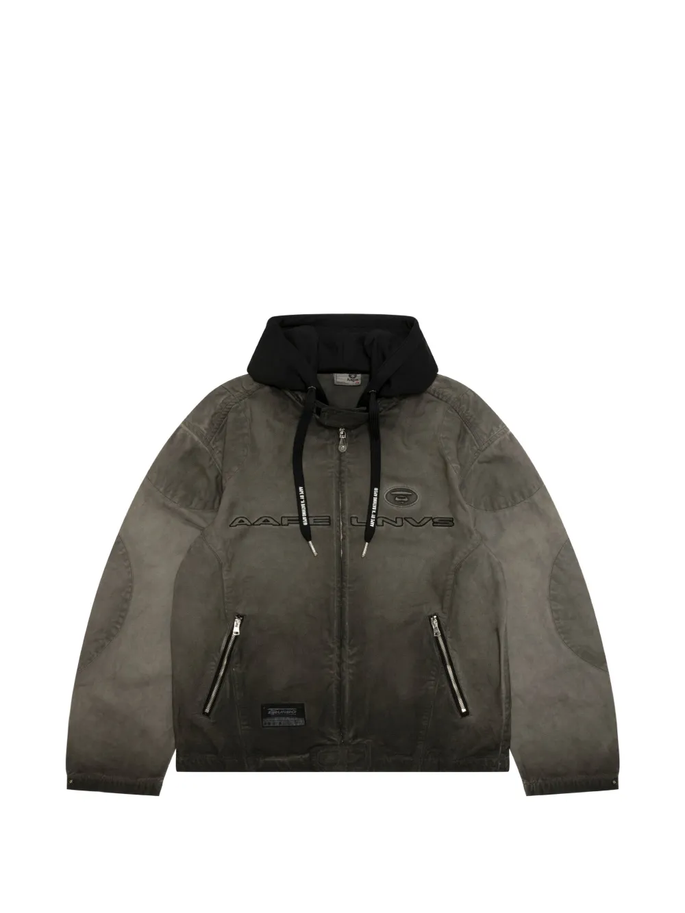 AAPE BY *A BATHING APE® hooded cotton jacket - Grigio