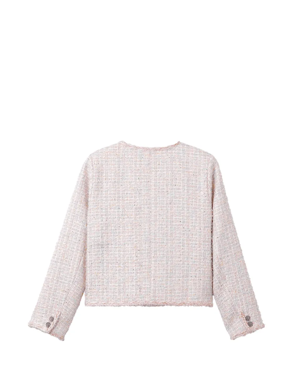  B+ab Button Frayed-detail Tweed Jacket - Pink 